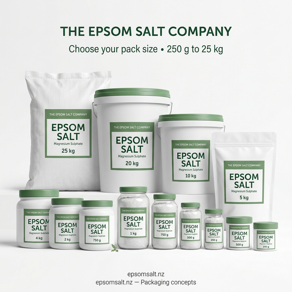 Combined Epsom salt packaging range